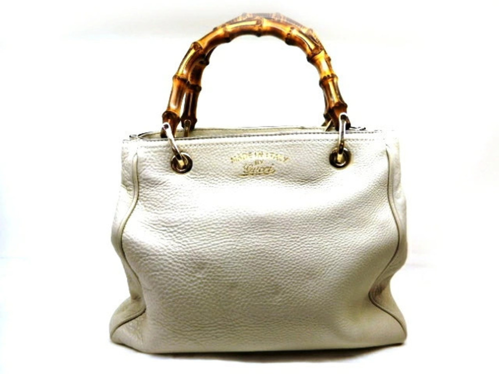 Gucci bag shoulder bamboo embossed leather